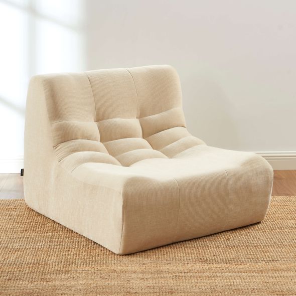 Chauffeuse JANIS modulable 1 place velours beige