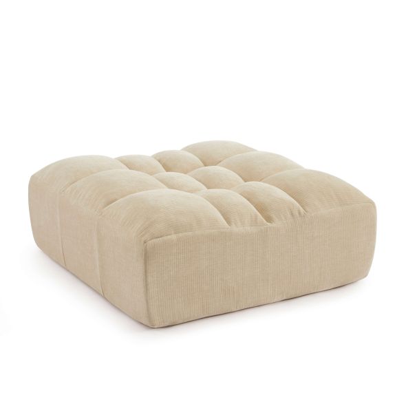 Pouf JANIS modulable 1 place velours beige