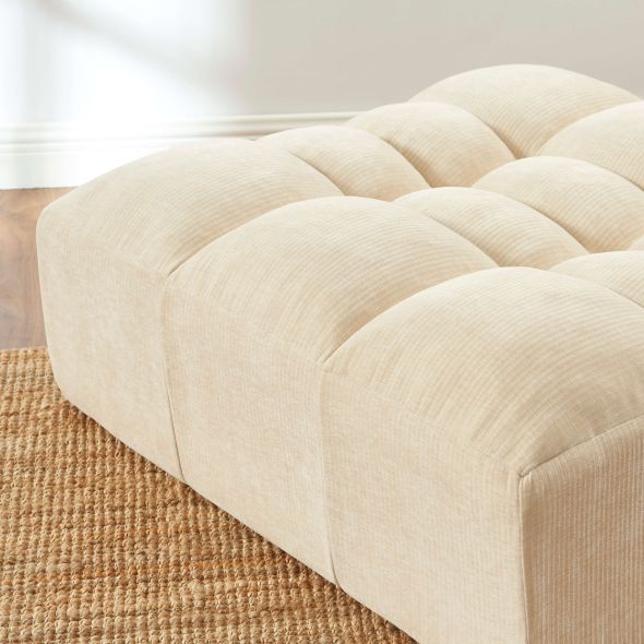 Pouf JANIS modulable 1 place velours beige