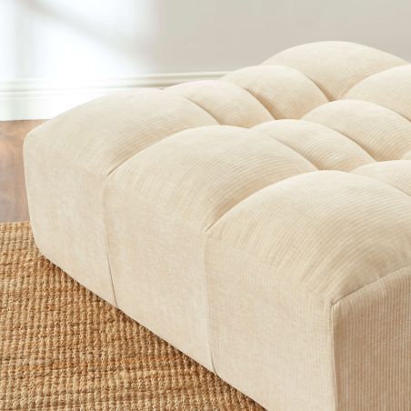Pouf JANIS modulable 1 place velours beige