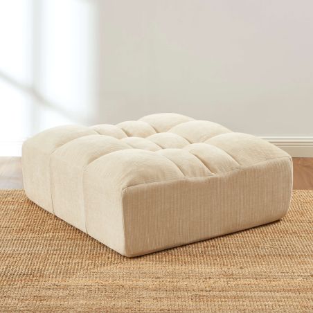 Pouf JANIS modulable 1 place velours beige