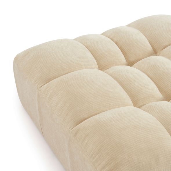 Pouf JANIS modulable 1 place velours beige