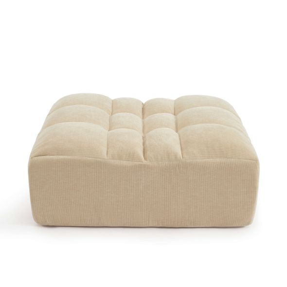 Pouf JANIS modulable 1 place velours beige