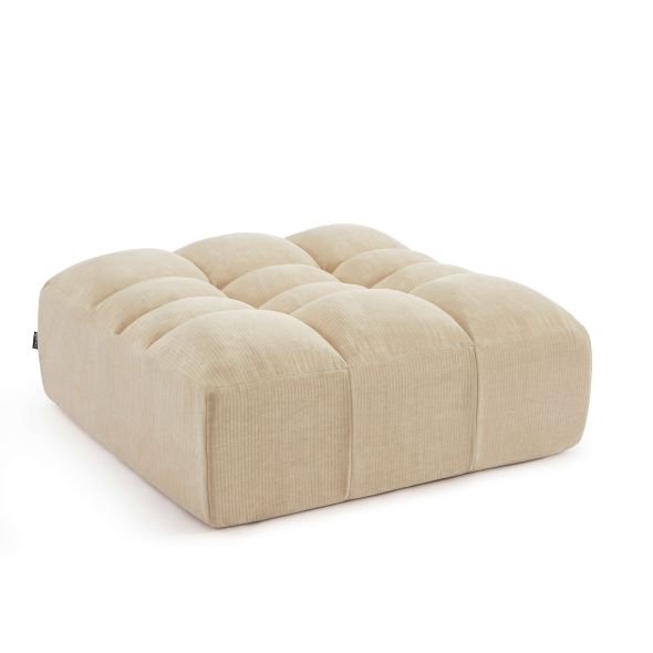 Pouf JANIS modulable 1 place velours beige
