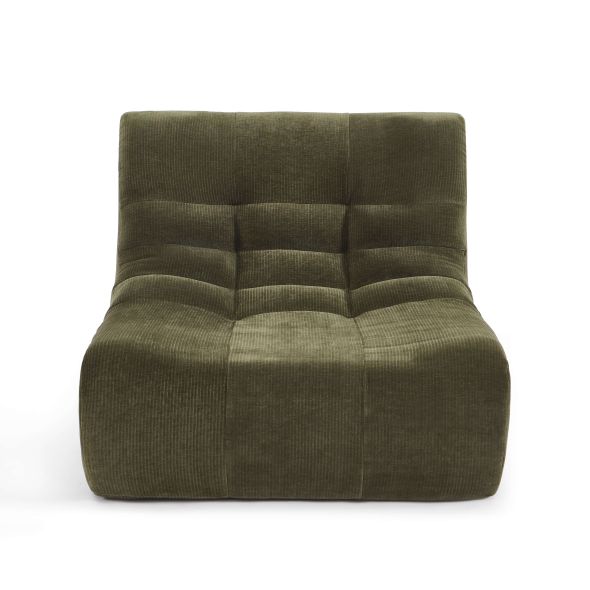 Chauffeuse JANIS modulable 1 place velours vert