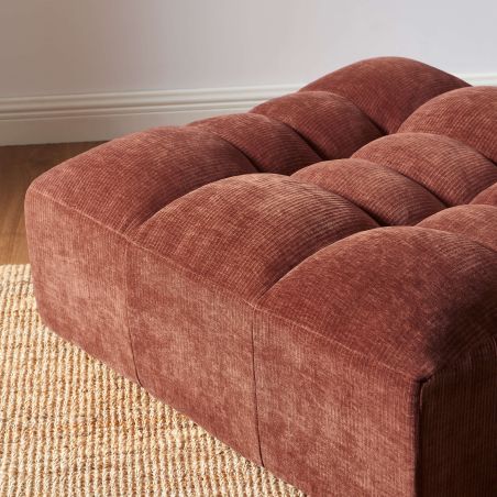 Pouf JANIS modulable 1 place velours bordeaux