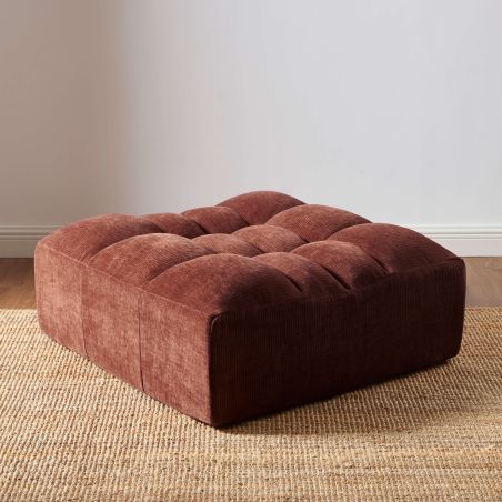 Pouf JANIS modulable 1 place velours bordeaux