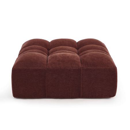 Pouf JANIS modulable 1 place velours bordeaux