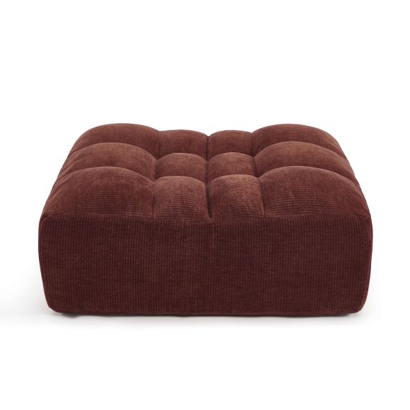 Pouf JANIS modulable 1 place velours bordeaux
