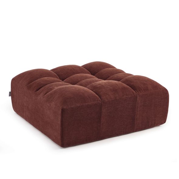 Pouf JANIS modulable 1 place velours bordeaux