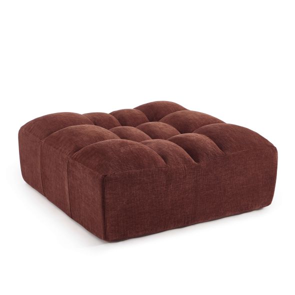 Pouf JANIS modulable 1 place velours bordeaux