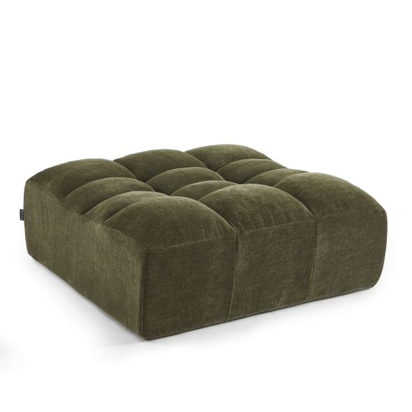 Pouf JANIS modulable 1 place velours vert