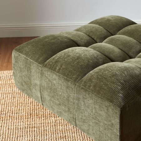 Pouf JANIS modulable 1 place velours vert