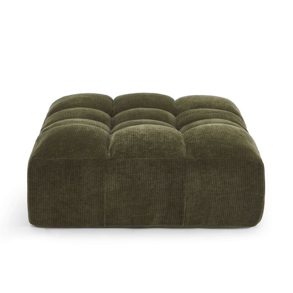 Pouf JANIS modulable 1 place velours vert