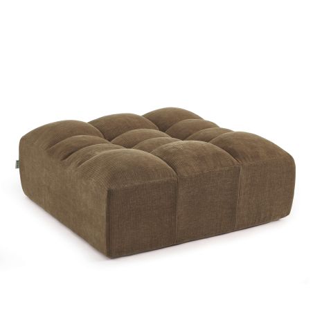 Pouf JANIS modulable 1 place velours marron