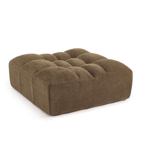 Pouf JANIS modulable 1 place velours marron
