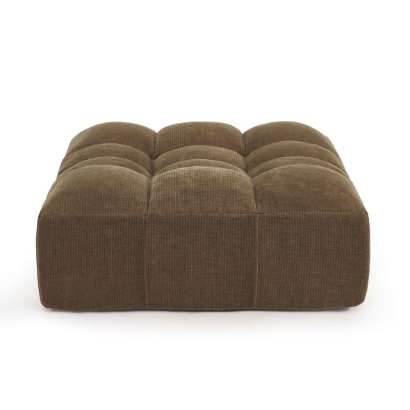 Pouf JANIS modulable 1 place velours marron