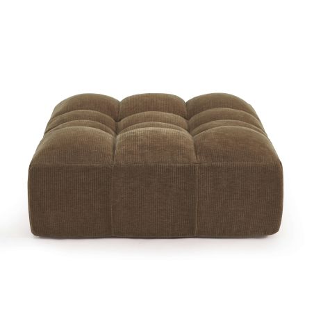 Pouf JANIS modulable 1 place velours marron