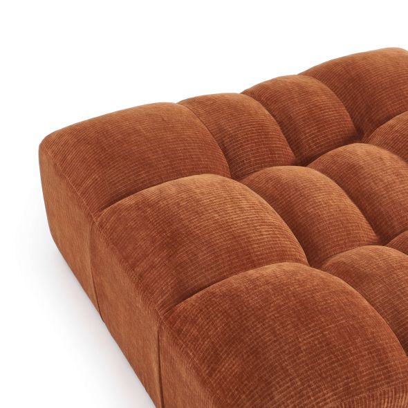 Pouf JANIS modulable 1 place velours terracotta