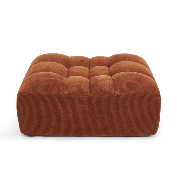 Pouf JANIS modulable 1 place velours terracotta