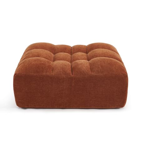 Pouf JANIS modulable 1 place velours terracotta