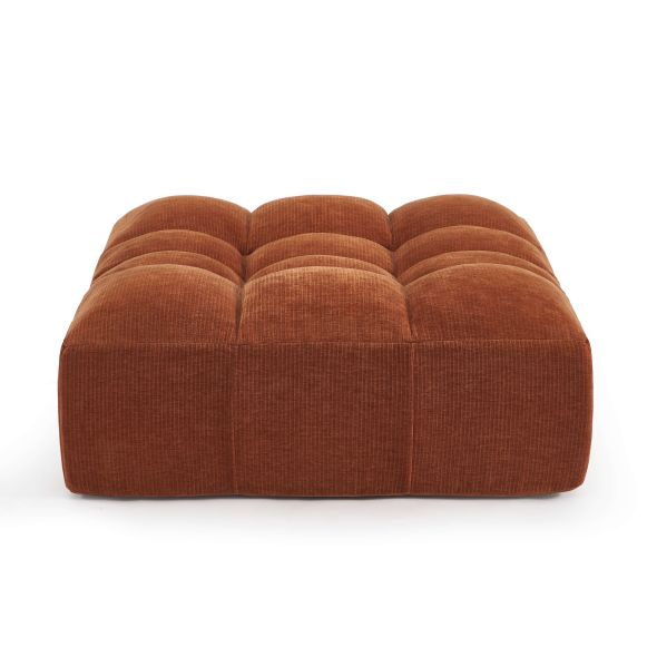 Pouf JANIS modulable 1 place velours terracotta