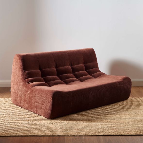 Banquette JANIS modulable 2 places velours bordeaux