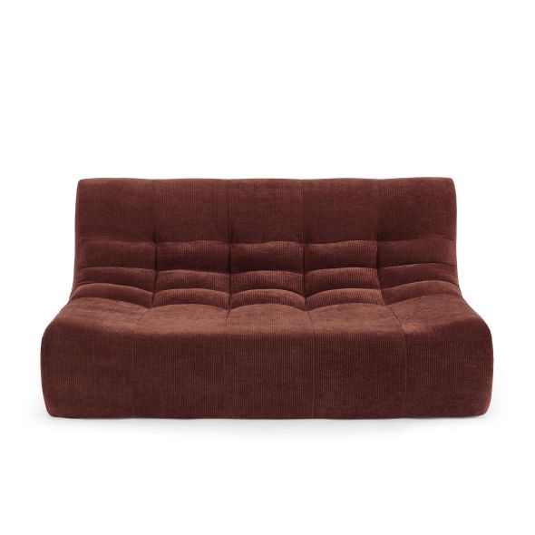 Banquette JANIS modulable 2 places velours bordeaux