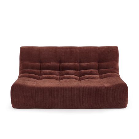 Banquette JANIS modulable 2 places velours bordeaux