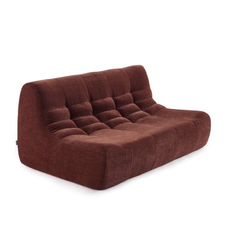 Banquette JANIS modulable 2 places velours bordeaux