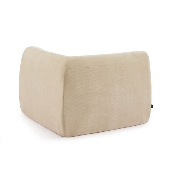 Chauffeuse d'angle JANIS modulable 1 place velours beige