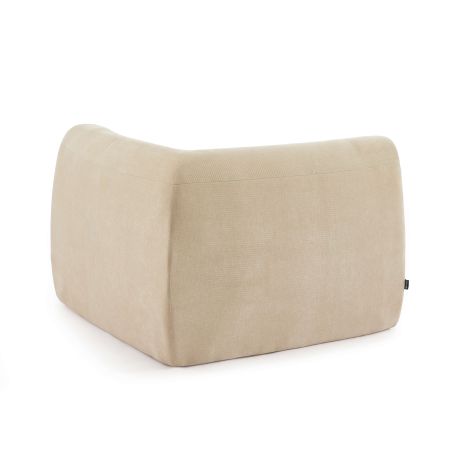 Chauffeuse d'angle JANIS modulable 1 place velours beige