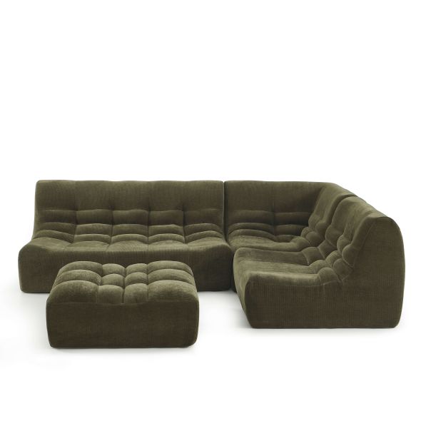 Banquette JANIS modulable 2 places velours vert