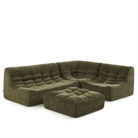 Banquette JANIS modulable 2 places velours vert