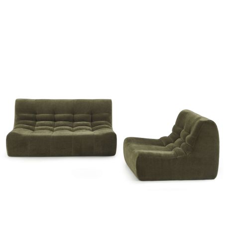 Banquette JANIS modulable 2 places velours vert