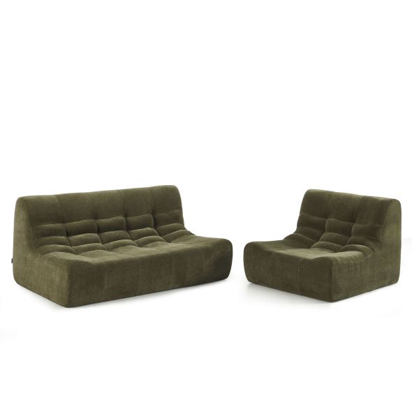 Banquette JANIS modulable 2 places velours vert