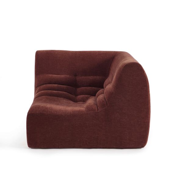 Chauffeuse d'angle JANIS modulable 1 place velours bordeaux