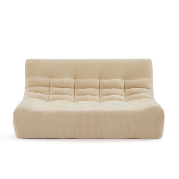 Banquette JANIS modulable 2 places velours beige