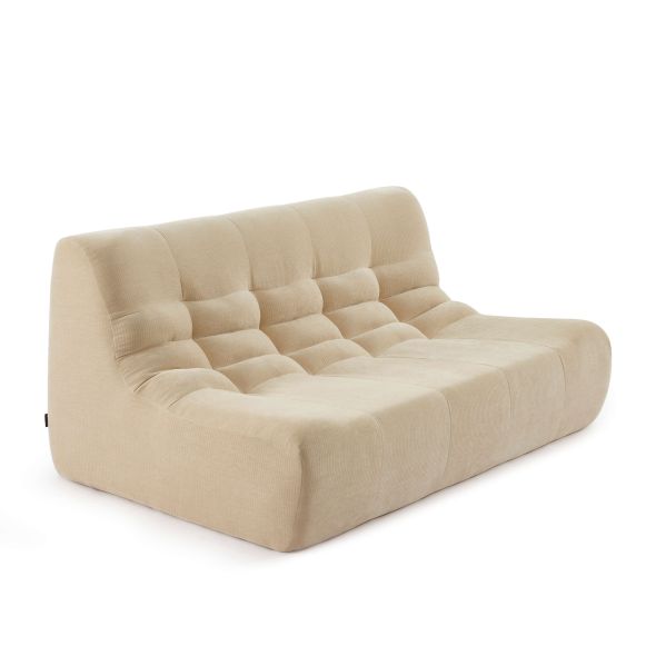 Banquette JANIS modulable 2 places velours beige