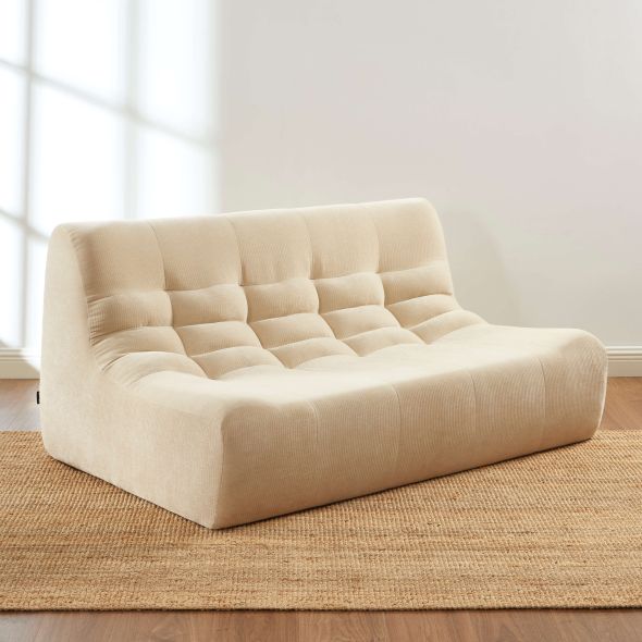 Banquette JANIS modulable 2 places velours beige