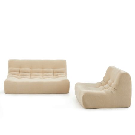 Banquette JANIS modulable 2 places velours beige