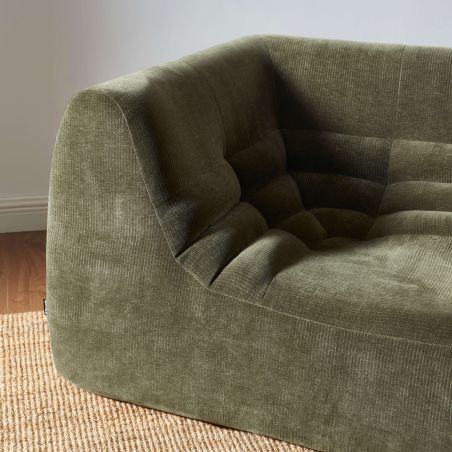 Chauffeuse d'angle JANIS modulable 1 place velours vert