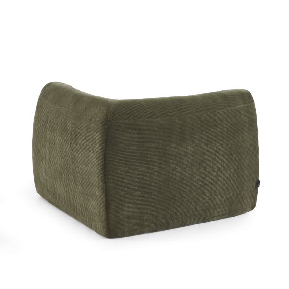 Chauffeuse d'angle JANIS modulable 1 place velours vert