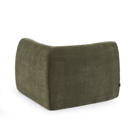 Chauffeuse d'angle JANIS modulable 1 place velours vert