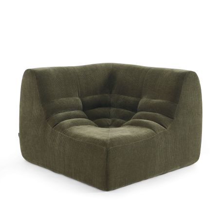 Chauffeuse d'angle JANIS modulable 1 place velours vert