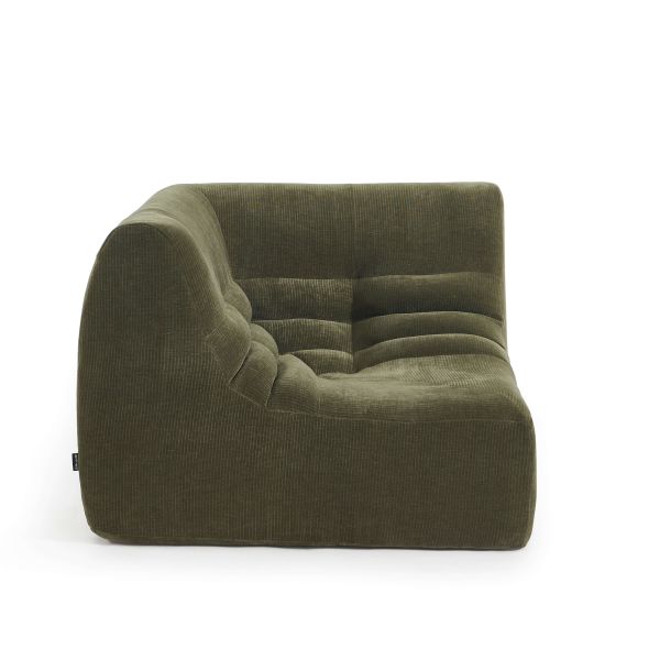 Chauffeuse d'angle JANIS modulable 1 place velours vert