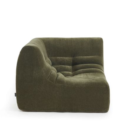 Chauffeuse d'angle JANIS modulable 1 place velours vert