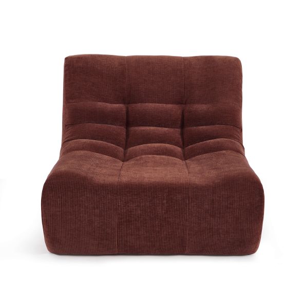 Chauffeuse JANIS modulable 1 place velours bordeaux