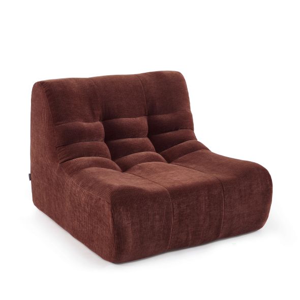 Chauffeuse JANIS modulable 1 place velours bordeaux