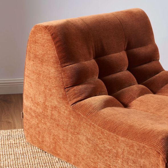 Chauffeuse JANIS modulable 1 place velours terracotta